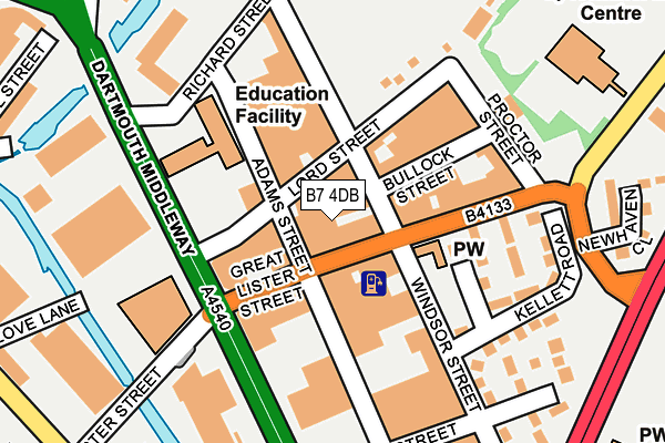 B7 4DB map - OS OpenMap – Local (Ordnance Survey)