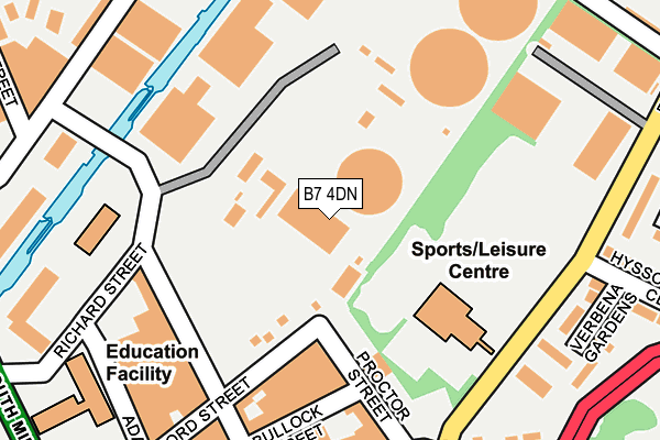 B7 4DN map - OS OpenMap – Local (Ordnance Survey)