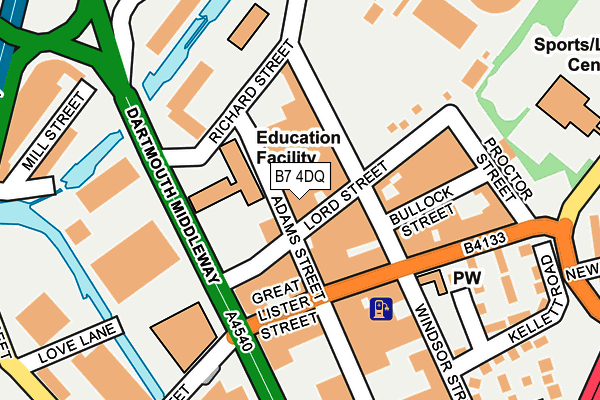 B7 4DQ map - OS OpenMap – Local (Ordnance Survey)