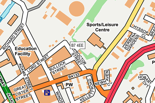 B7 4EE map - OS OpenMap – Local (Ordnance Survey)
