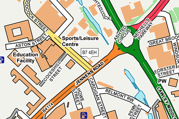 B7 4EH map - OS OpenMap – Local (Ordnance Survey)