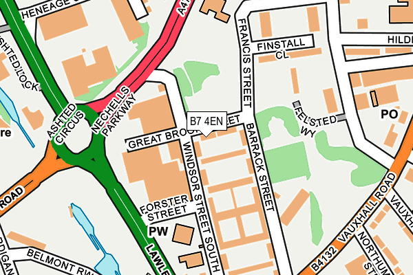 B7 4EN map - OS OpenMap – Local (Ordnance Survey)