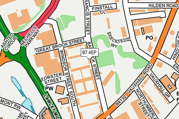 B7 4EP map - OS OpenMap – Local (Ordnance Survey)