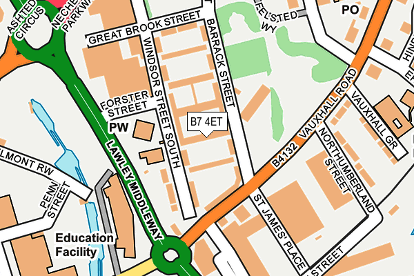 B7 4ET map - OS OpenMap – Local (Ordnance Survey)