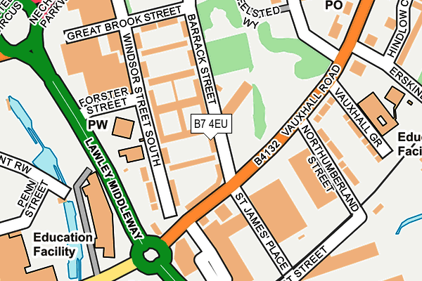 B7 4EU map - OS OpenMap – Local (Ordnance Survey)