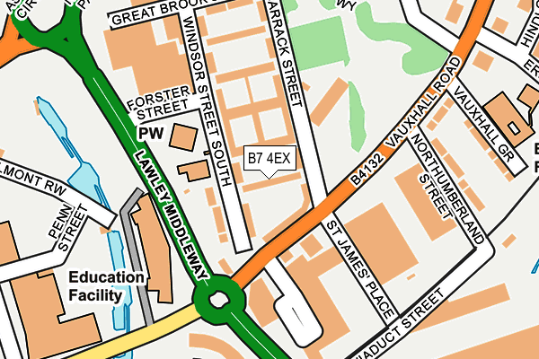 B7 4EX map - OS OpenMap – Local (Ordnance Survey)