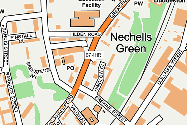 B7 4HR map - OS OpenMap – Local (Ordnance Survey)