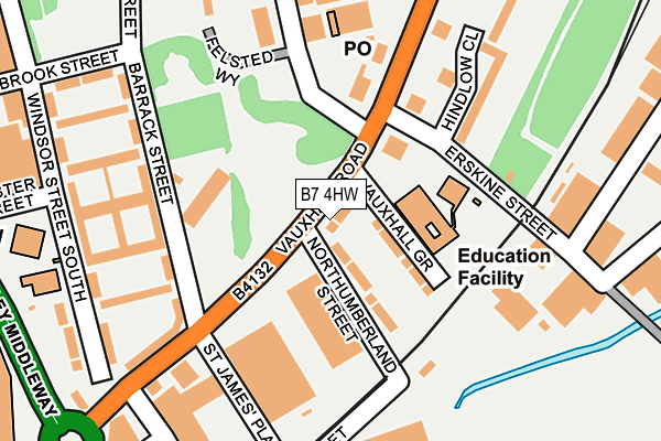 B7 4HW map - OS OpenMap – Local (Ordnance Survey)