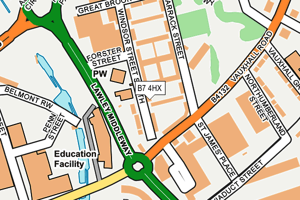 B7 4HX map - OS OpenMap – Local (Ordnance Survey)