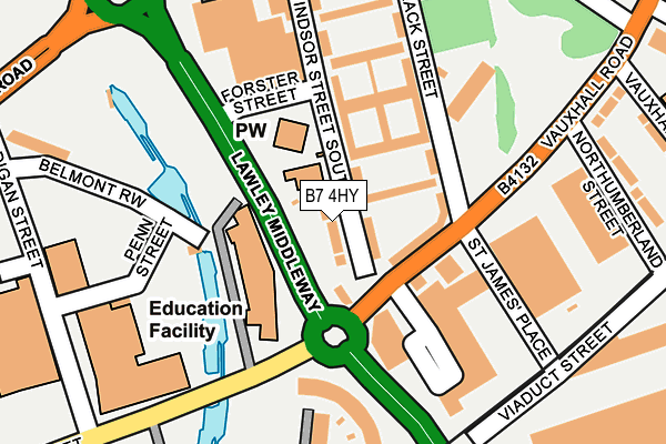 B7 4HY map - OS OpenMap – Local (Ordnance Survey)