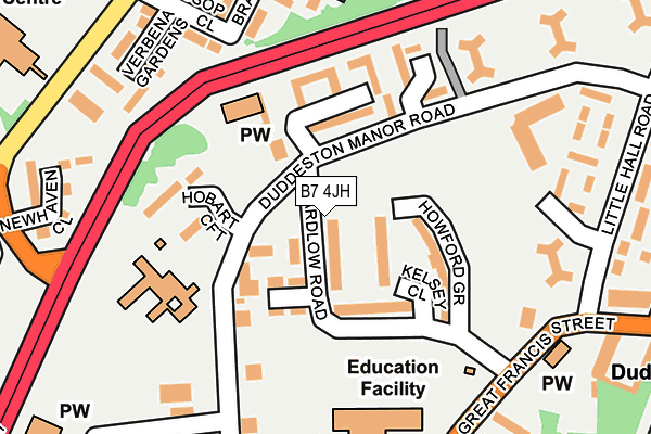 B7 4JH map - OS OpenMap – Local (Ordnance Survey)