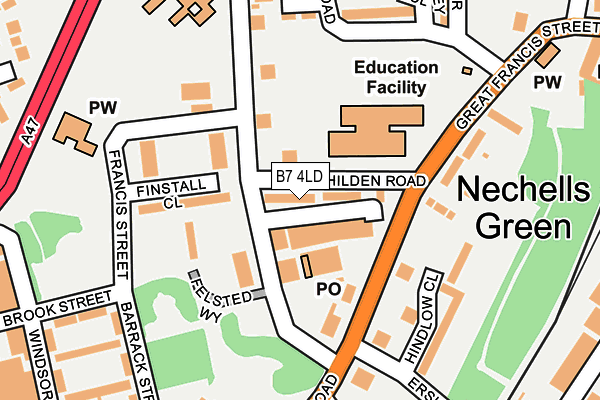 B7 4LD map - OS OpenMap – Local (Ordnance Survey)