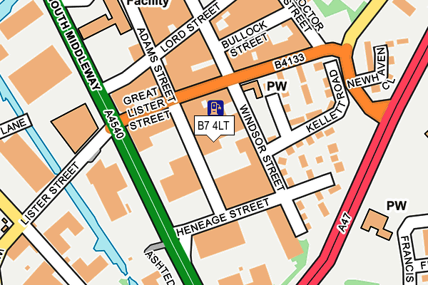 B7 4LT map - OS OpenMap – Local (Ordnance Survey)