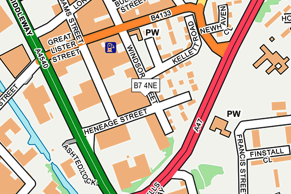 B7 4NE map - OS OpenMap – Local (Ordnance Survey)