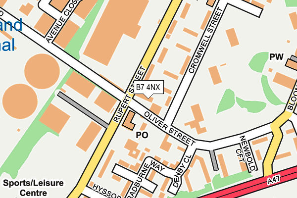 B7 4NX map - OS OpenMap – Local (Ordnance Survey)