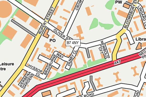 B7 4NY map - OS OpenMap – Local (Ordnance Survey)