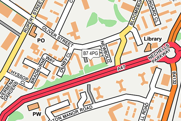 B7 4PG map - OS OpenMap – Local (Ordnance Survey)