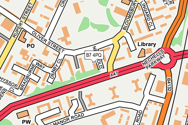 B7 4PQ map - OS OpenMap – Local (Ordnance Survey)