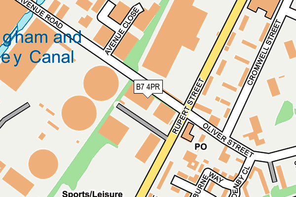 B7 4PR map - OS OpenMap – Local (Ordnance Survey)