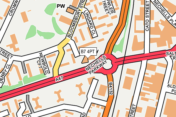 B7 4PT map - OS OpenMap – Local (Ordnance Survey)