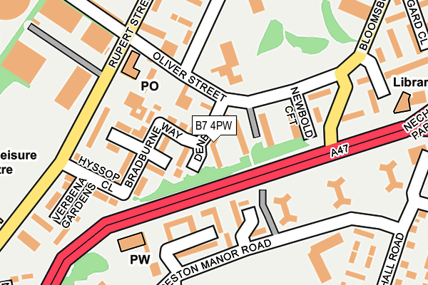 B7 4PW map - OS OpenMap – Local (Ordnance Survey)