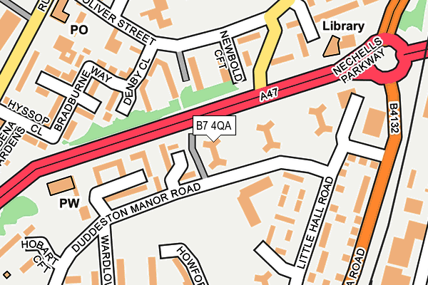 B7 4QA map - OS OpenMap – Local (Ordnance Survey)