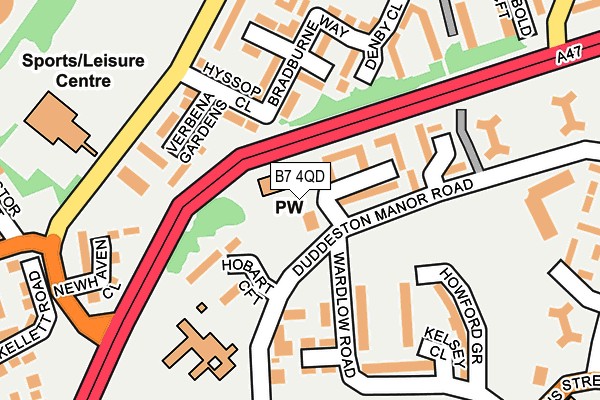 B7 4QD map - OS OpenMap – Local (Ordnance Survey)