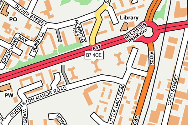 B7 4QE map - OS OpenMap – Local (Ordnance Survey)