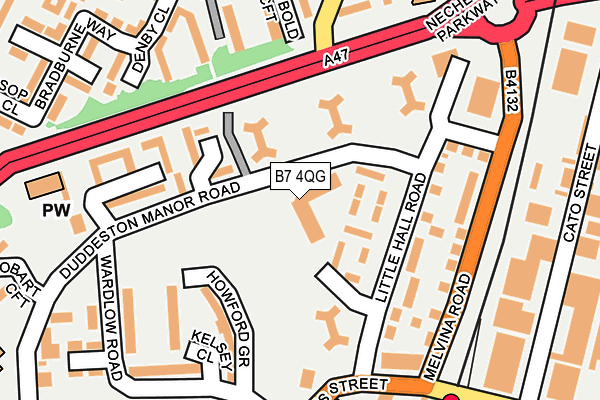 B7 4QG map - OS OpenMap – Local (Ordnance Survey)