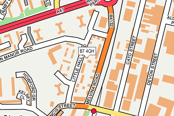 B7 4QH map - OS OpenMap – Local (Ordnance Survey)