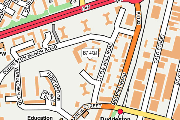 B7 4QJ map - OS OpenMap – Local (Ordnance Survey)