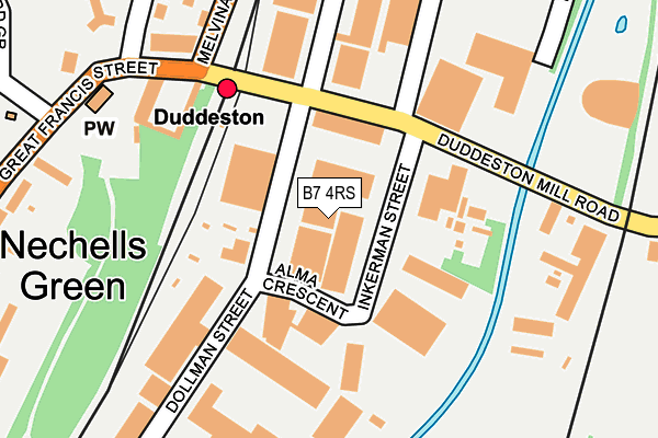 B7 4RS map - OS OpenMap – Local (Ordnance Survey)