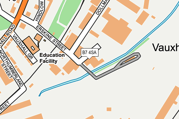 B7 4SA map - OS OpenMap – Local (Ordnance Survey)