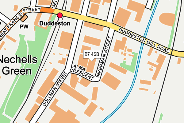 B7 4SB map - OS OpenMap – Local (Ordnance Survey)