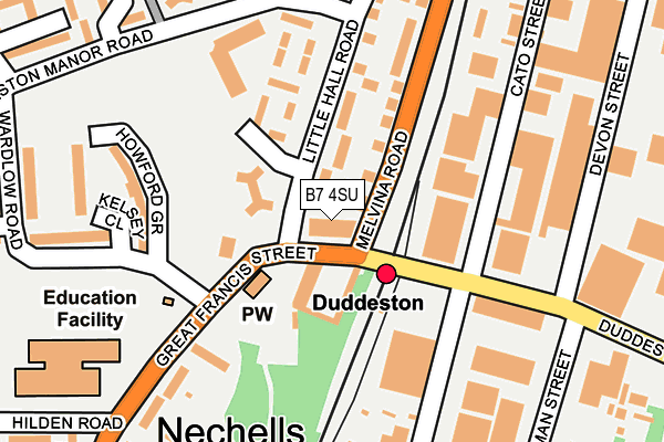 B7 4SU map - OS OpenMap – Local (Ordnance Survey)