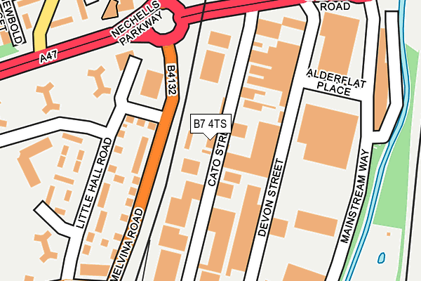 B7 4TS map - OS OpenMap – Local (Ordnance Survey)