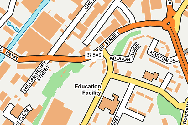 B7 5AS map - OS OpenMap – Local (Ordnance Survey)