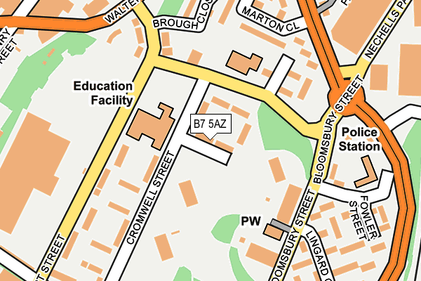 B7 5AZ map - OS OpenMap – Local (Ordnance Survey)