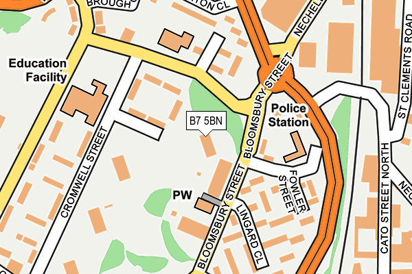 B7 5BN map - OS OpenMap – Local (Ordnance Survey)