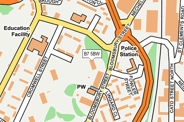 B7 5BW map - OS OpenMap – Local (Ordnance Survey)