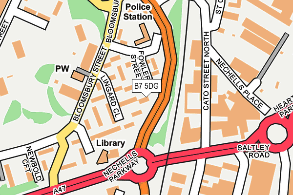 B7 5DG map - OS OpenMap – Local (Ordnance Survey)