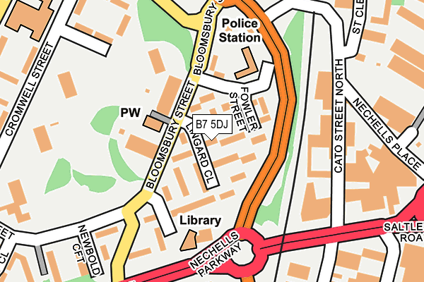 B7 5DJ map - OS OpenMap – Local (Ordnance Survey)