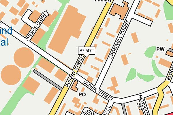 B7 5DT map - OS OpenMap – Local (Ordnance Survey)
