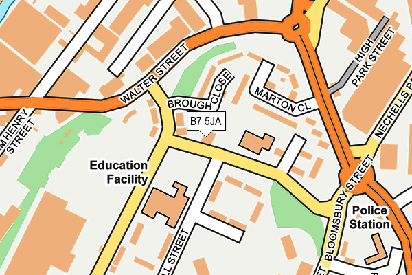 B7 5JA map - OS OpenMap – Local (Ordnance Survey)