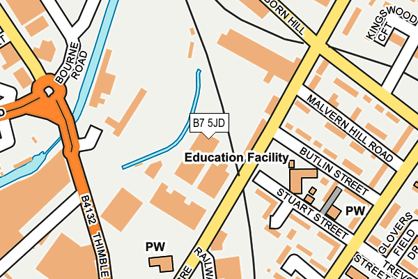 B7 5JD map - OS OpenMap – Local (Ordnance Survey)