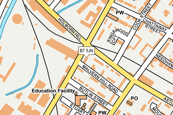 B7 5JN map - OS OpenMap – Local (Ordnance Survey)