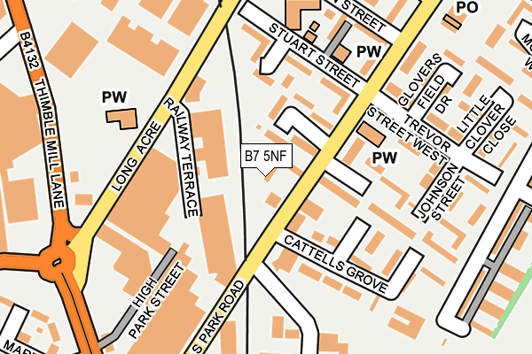 B7 5NF map - OS OpenMap – Local (Ordnance Survey)