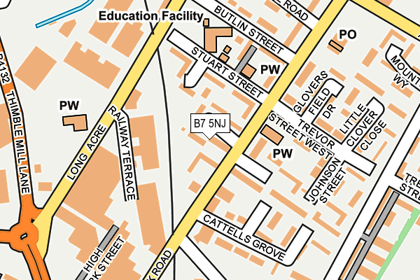 B7 5NJ map - OS OpenMap – Local (Ordnance Survey)