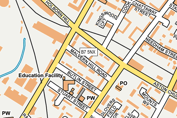 B7 5NX map - OS OpenMap – Local (Ordnance Survey)