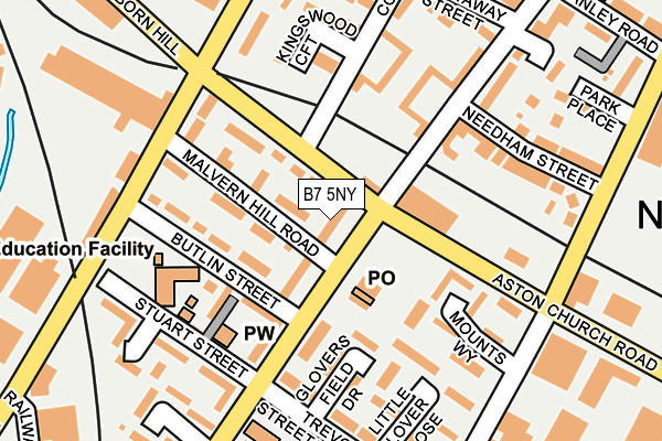 B7 5NY map - OS OpenMap – Local (Ordnance Survey)